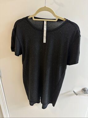 lululemon athletica Black Speckled Crew Tee